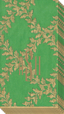 Green Trellis Caspari Guest Towels